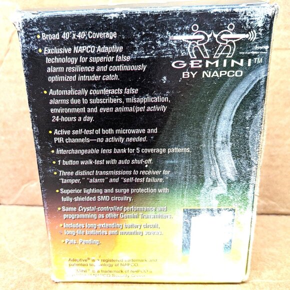 NAPCO GEM-DT WIRELESS DUAL TECH PIR/MICROWAVE MOTION DETECTOR UNUSED NEW NO BOX - Picture 5 of 9